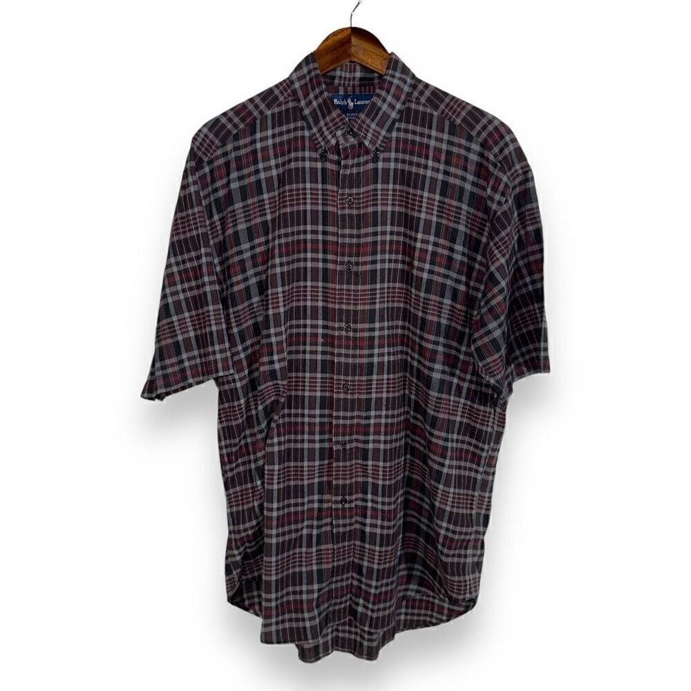 Polo Ralph Lauren Blake Black Madras S/S Button Down Shirt L